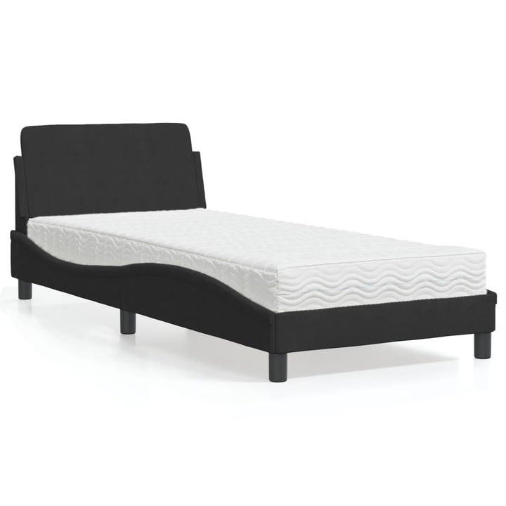 seng med madras Dover 80x200 cm velour sort