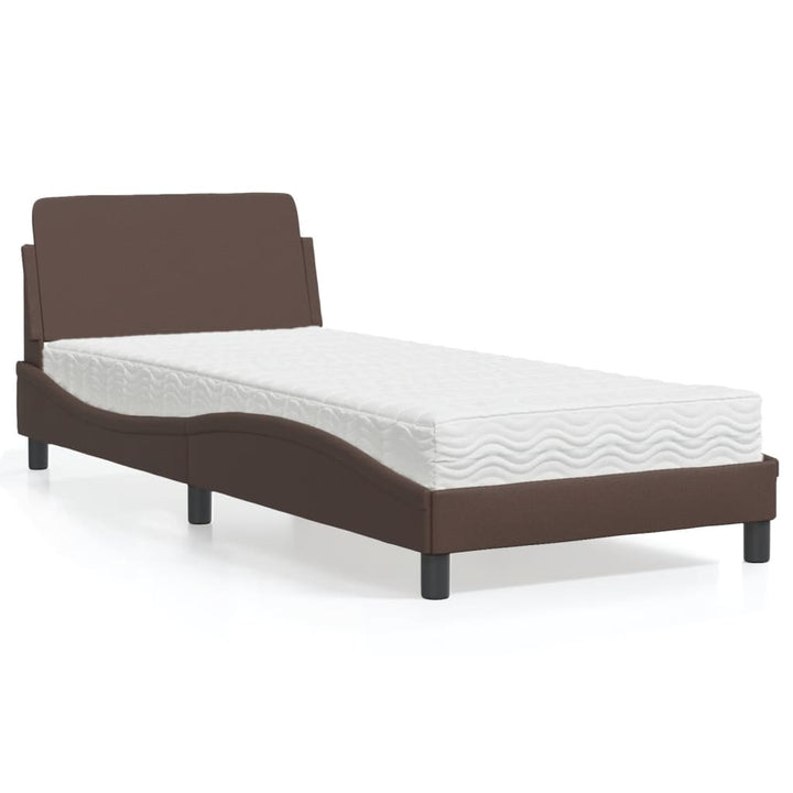 seng med madras Dover 80x200 cm kunstlæder brun