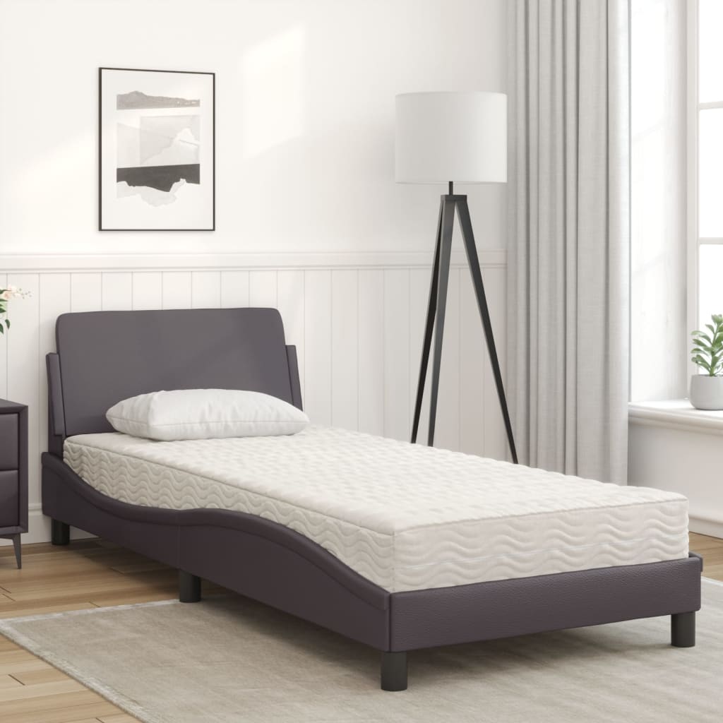 seng med madras Dover 80x200 cm kunstlæder grå