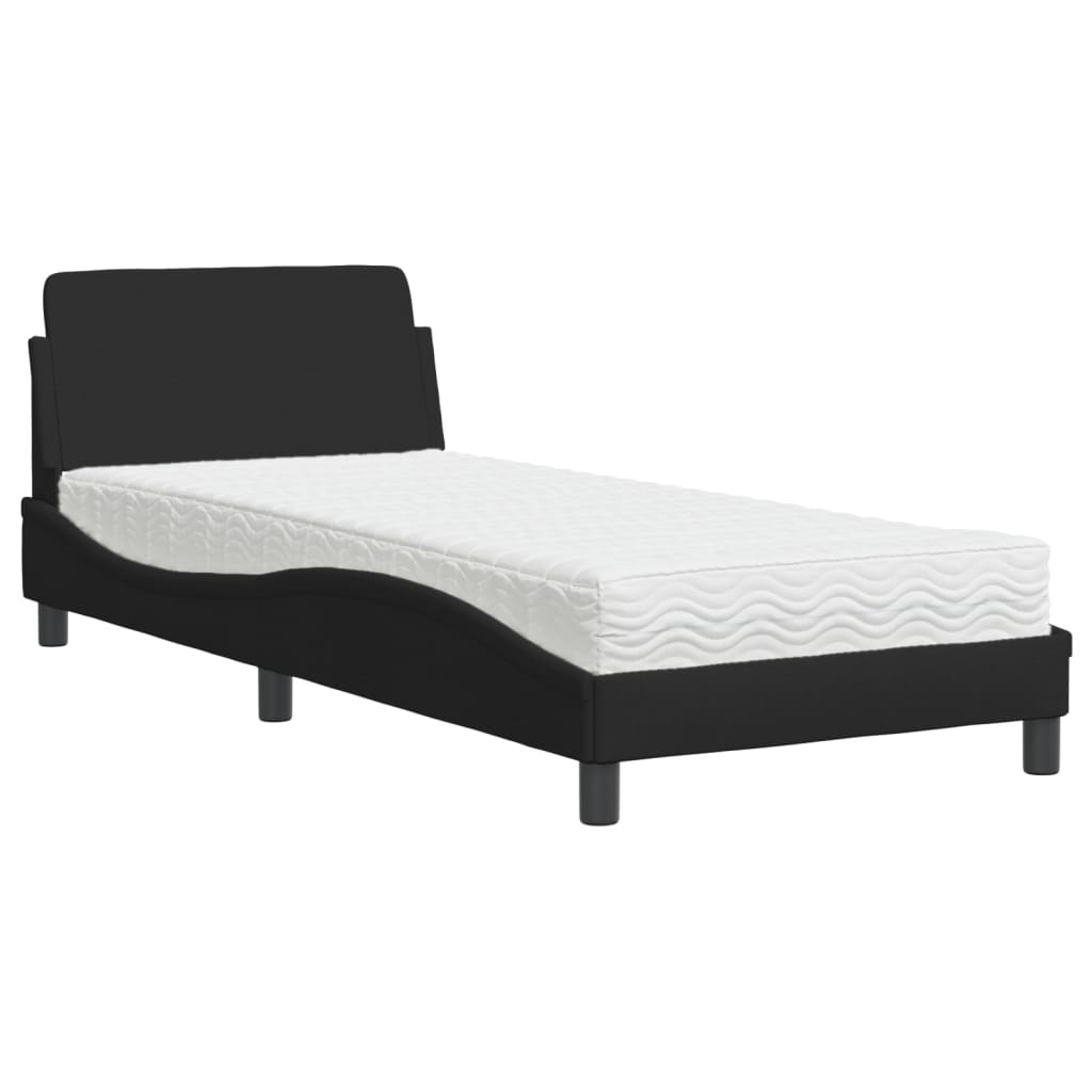 seng med madras Dover 90x190 cm stof sort