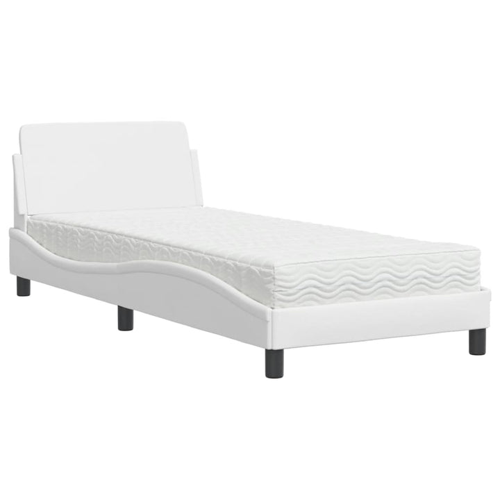 seng med madras Dover 90x190 cm kunstlæder hvid