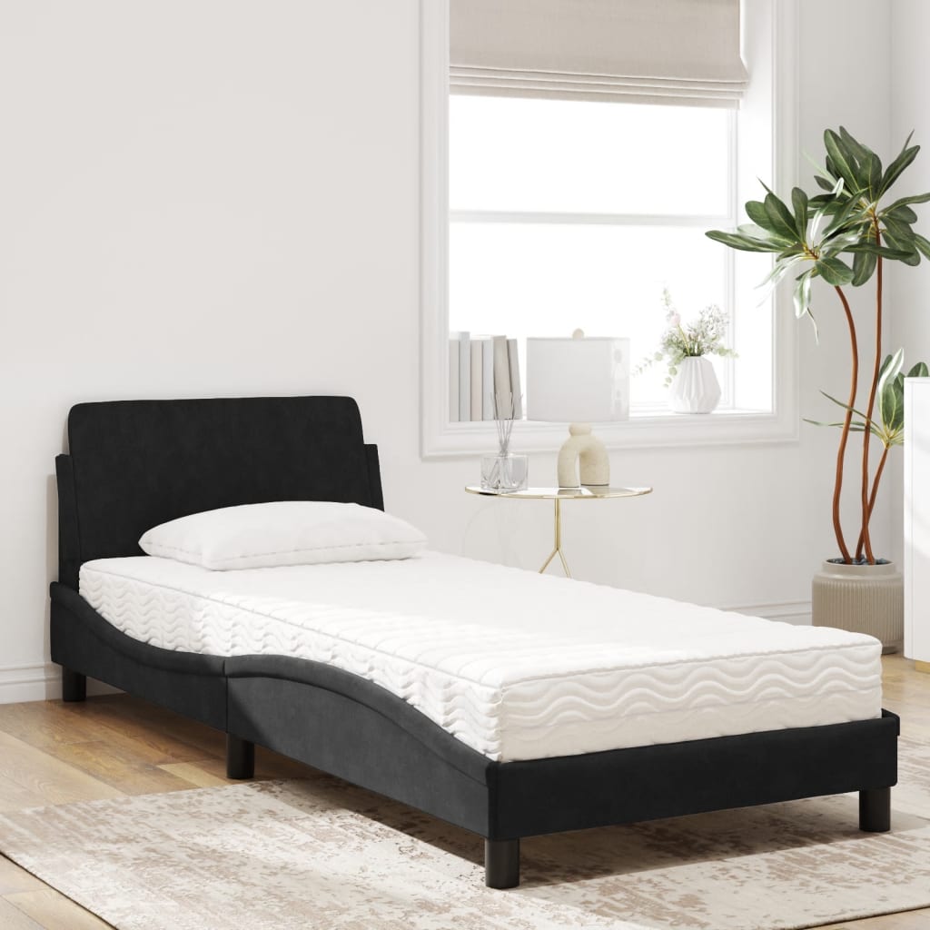 seng med madras Dover 90x200 cm velour sort