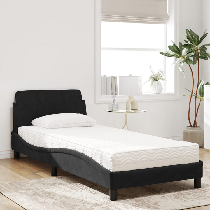 seng med madras Dover 90x200 cm velour sort