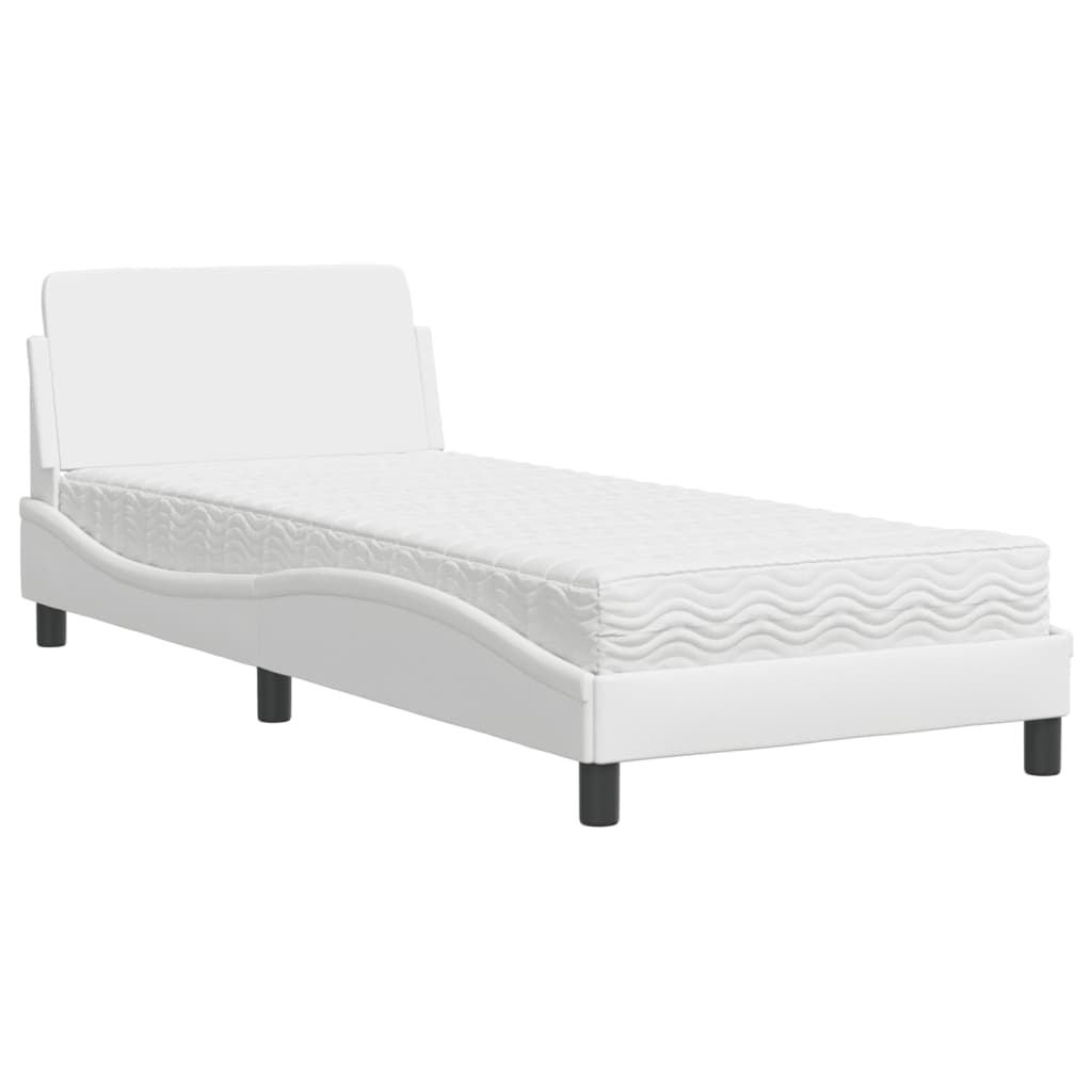seng med madras Dover 90x200 cm kunstlæder hvid