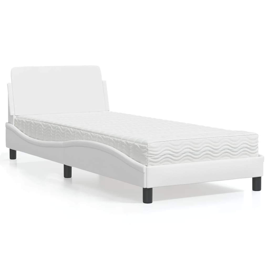 seng med madras Dover 90x200 cm kunstlæder hvid
