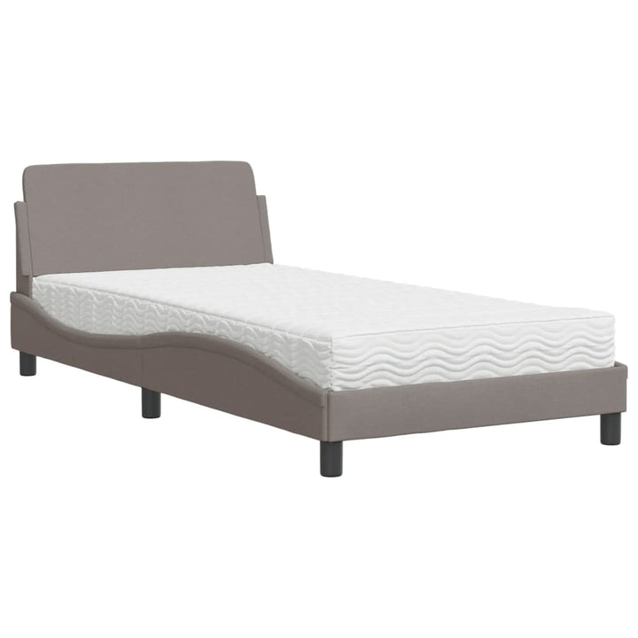 seng med madras Dover 100x200 cm stof gråbrun