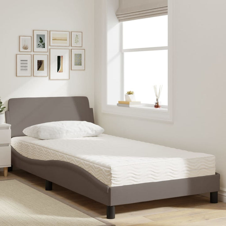 seng med madras Dover 100x200 cm stof gråbrun