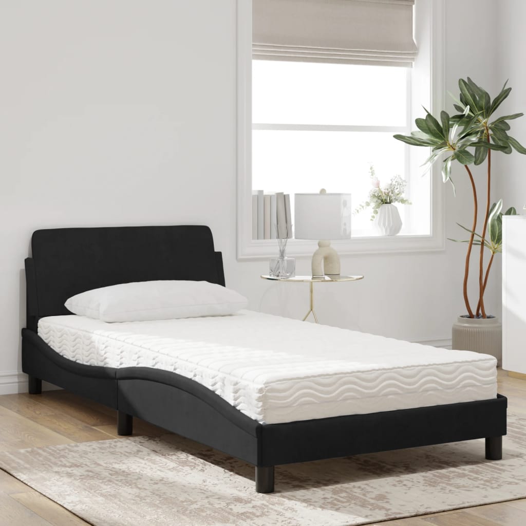 seng med madras Dover 100x200 cm velour sort