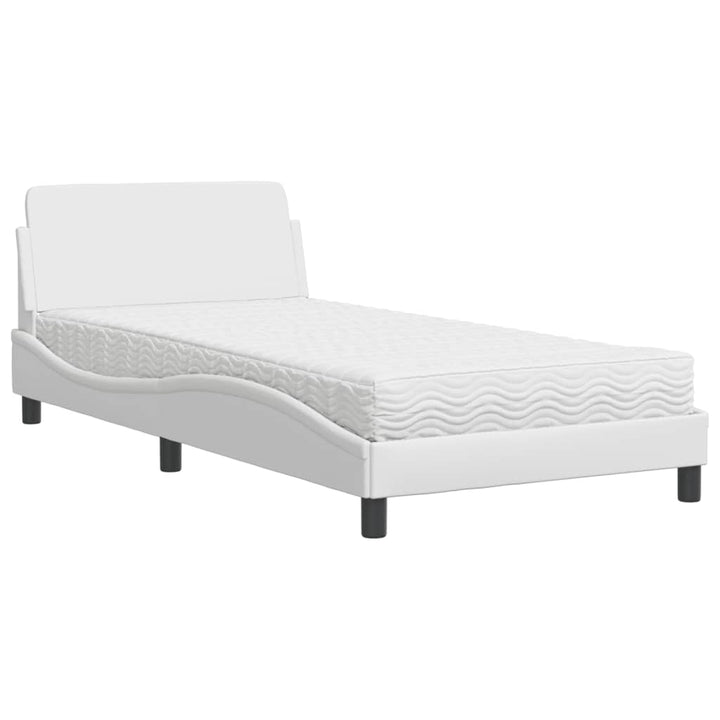 seng med madras Dover 100x200 cm kunstlæder hvid