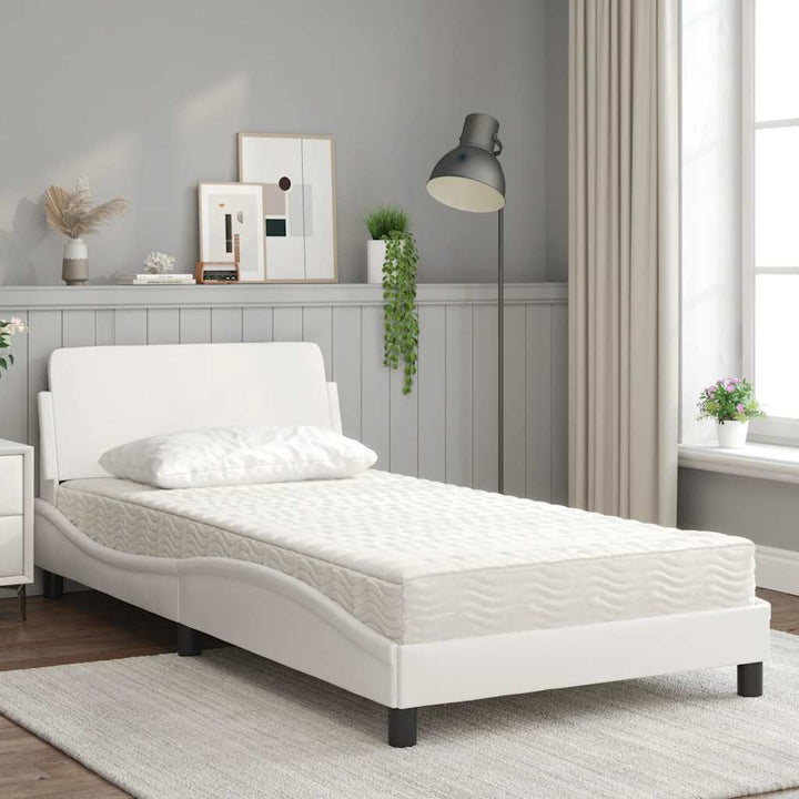seng med madras Dover 100x200 cm kunstlæder hvid