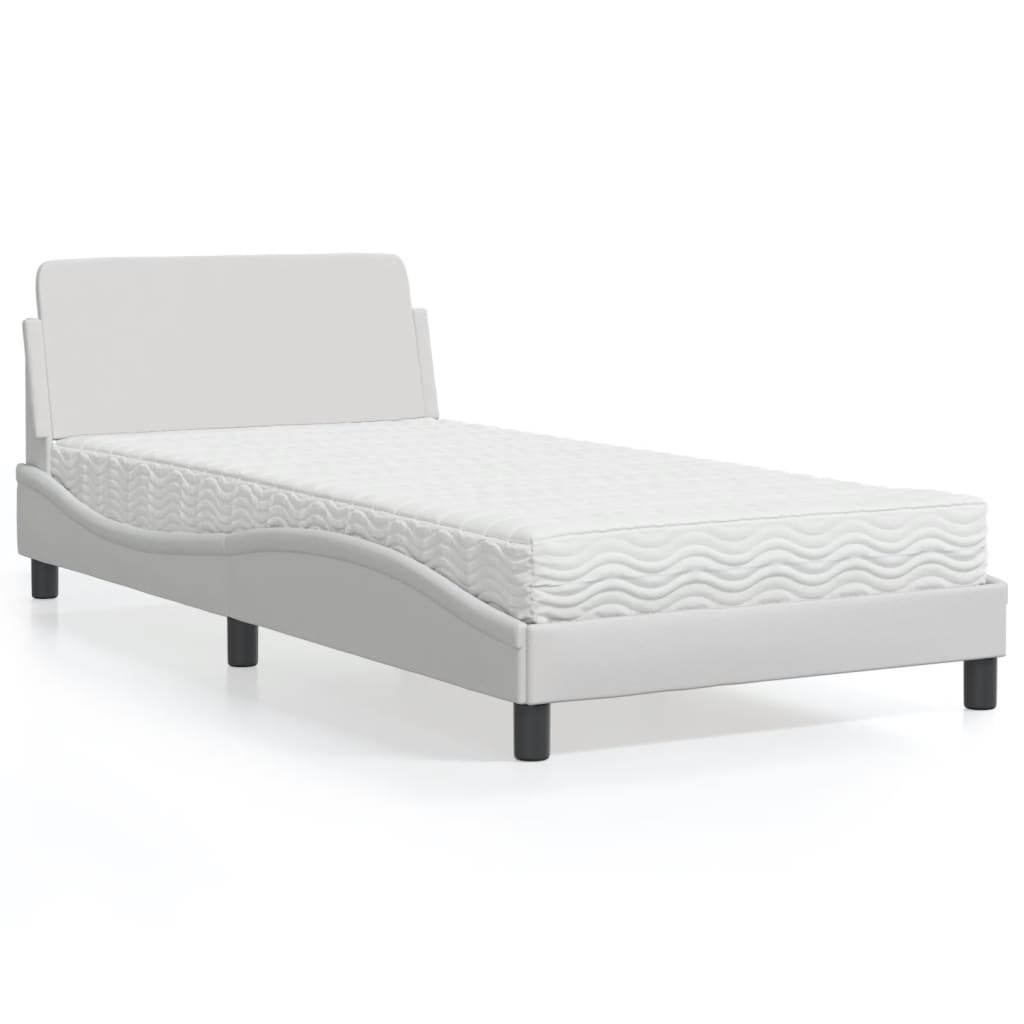 seng med madras Dover 100x200 cm kunstlæder hvid