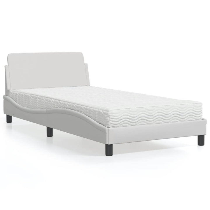 seng med madras Dover 100x200 cm kunstlæder hvid