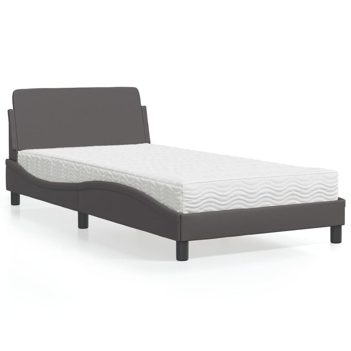 seng med madras Dover 100x200 cm kunstlæder grå