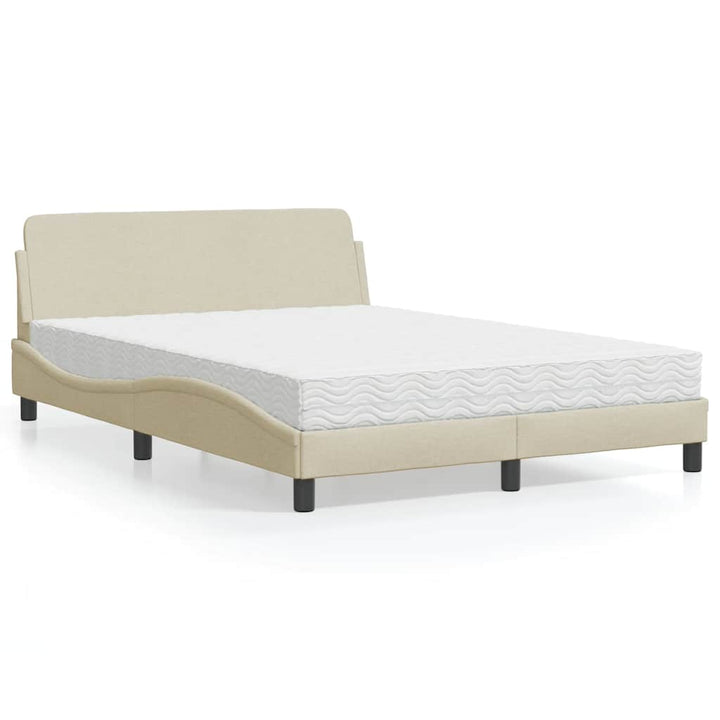 seng med madras Dover 120x200 cm stof cremefarvet