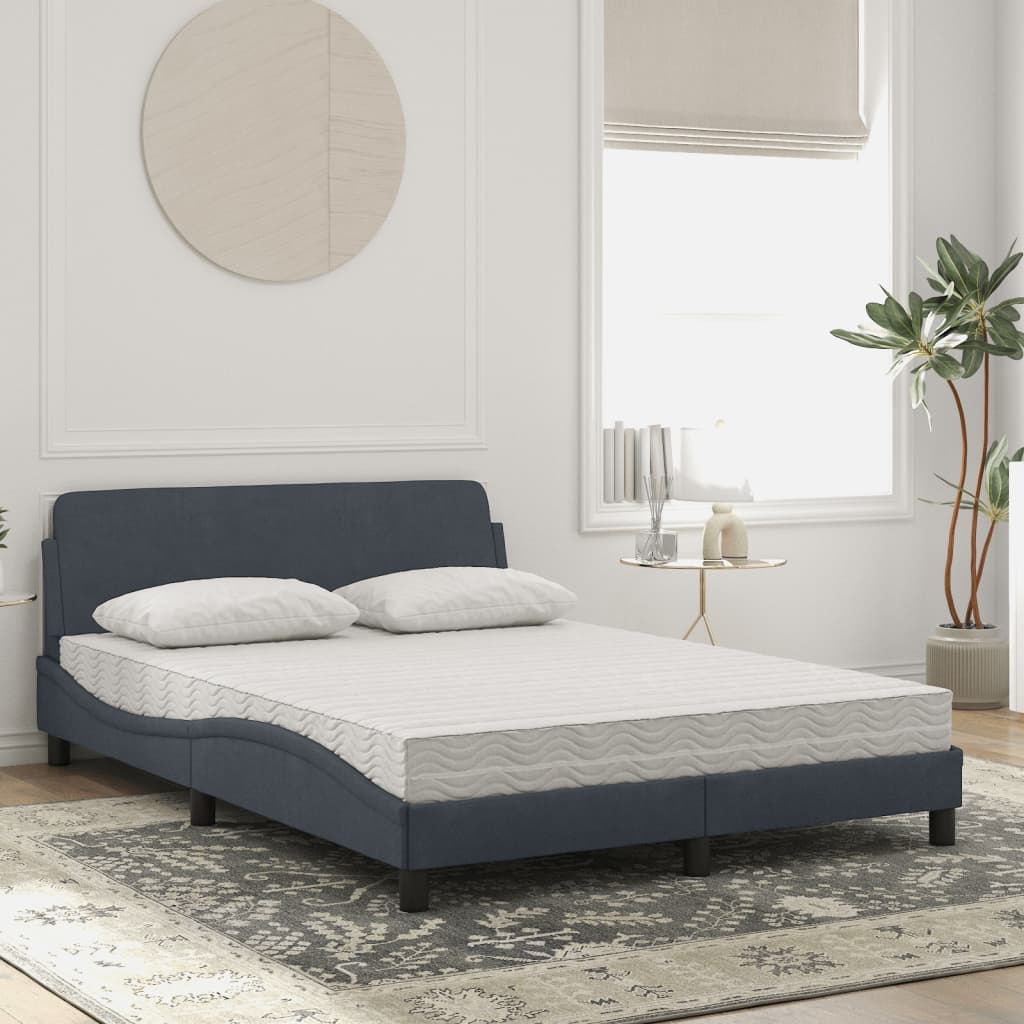 seng med madras Dover 120x200 cm velour mørkegrå