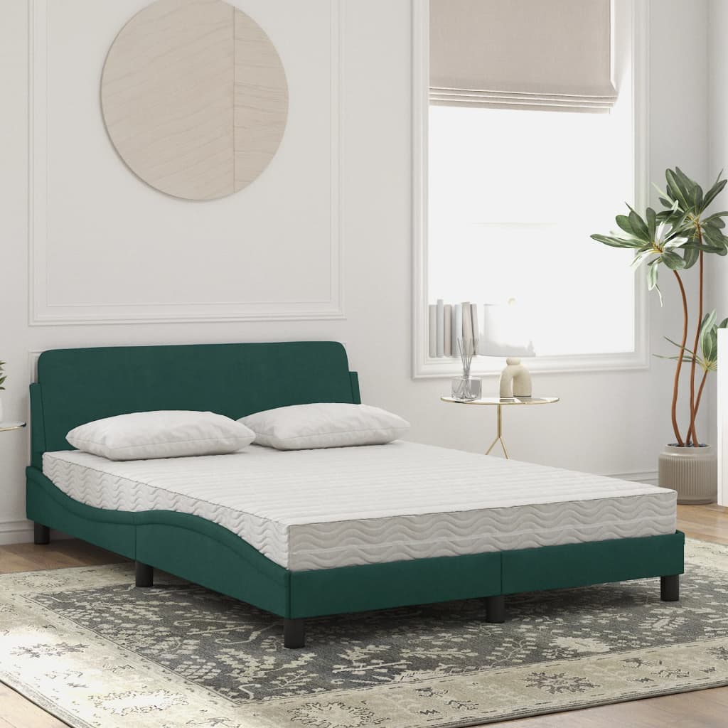 seng med madras Dover 120x200 cm velour mørkegrøn