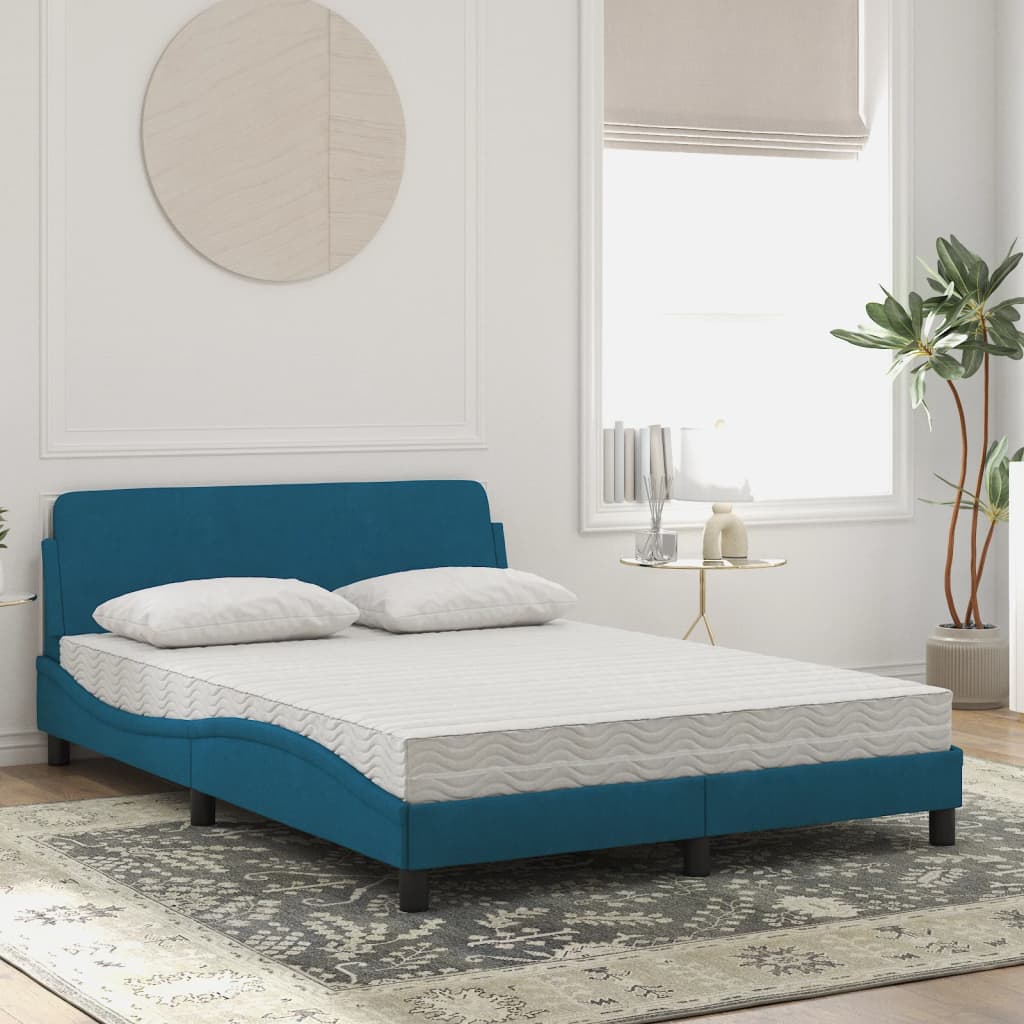 seng med madras Dover 120x200 cm velour blå