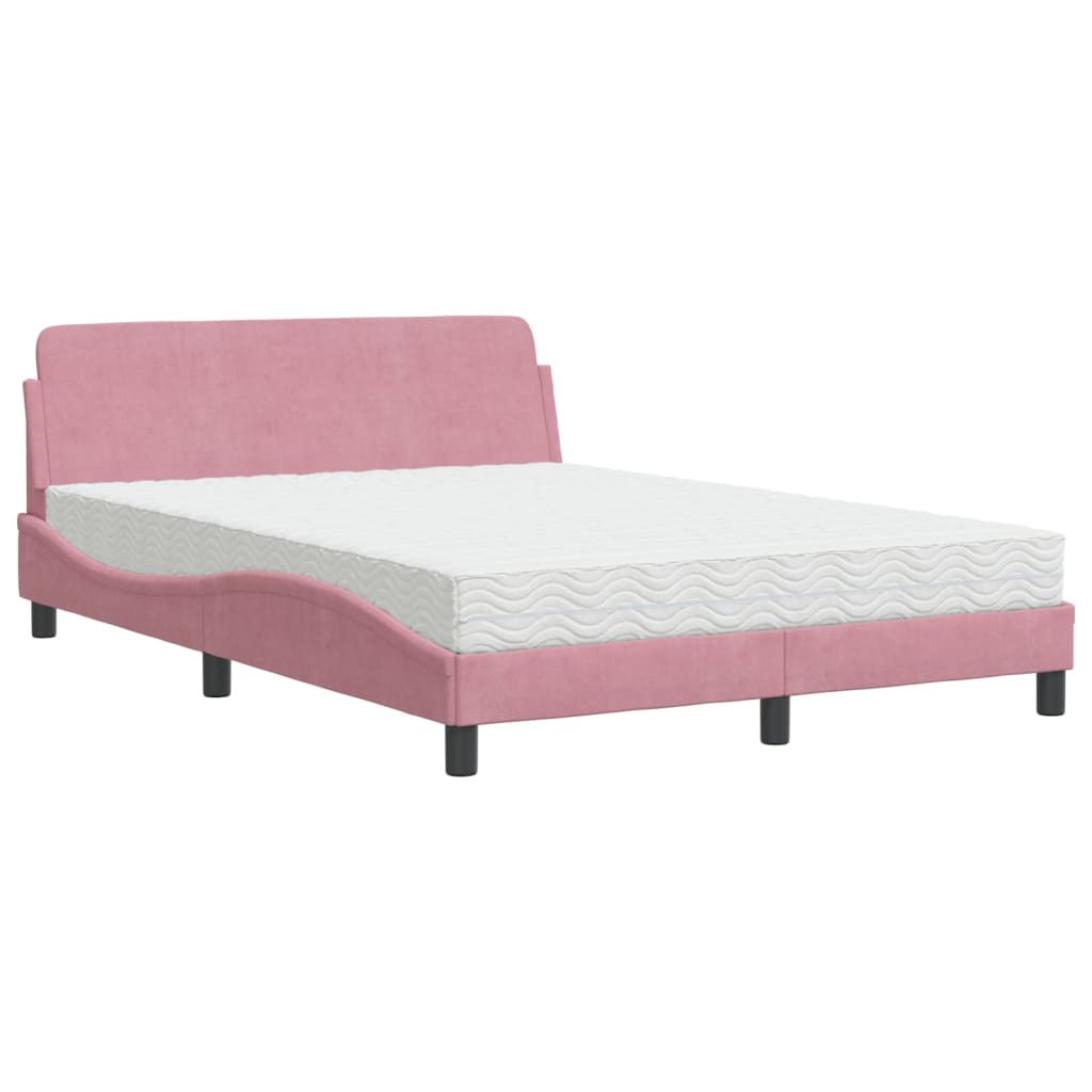 seng med madras Dover 120x200 cm velour lyserød