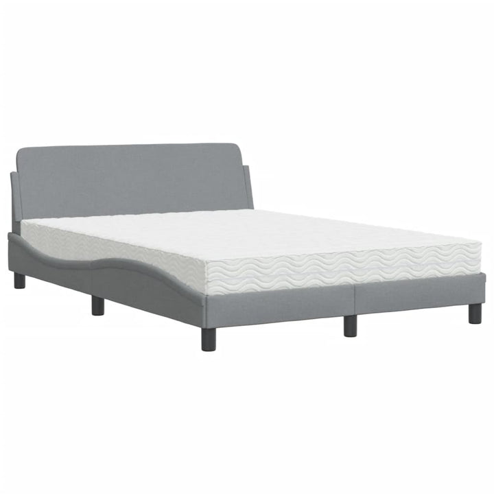 seng med madras Dover 140x190 cm stof lysegrå