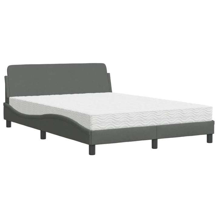 seng med madras Dover 140x190 cm stof mørkegrå