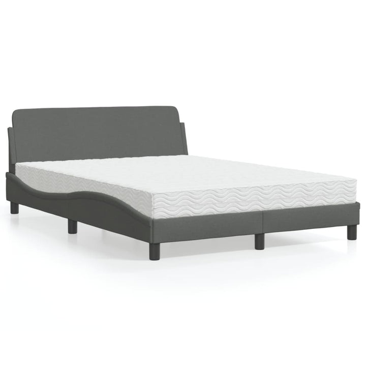 seng med madras Dover 140x190 cm stof mørkegrå
