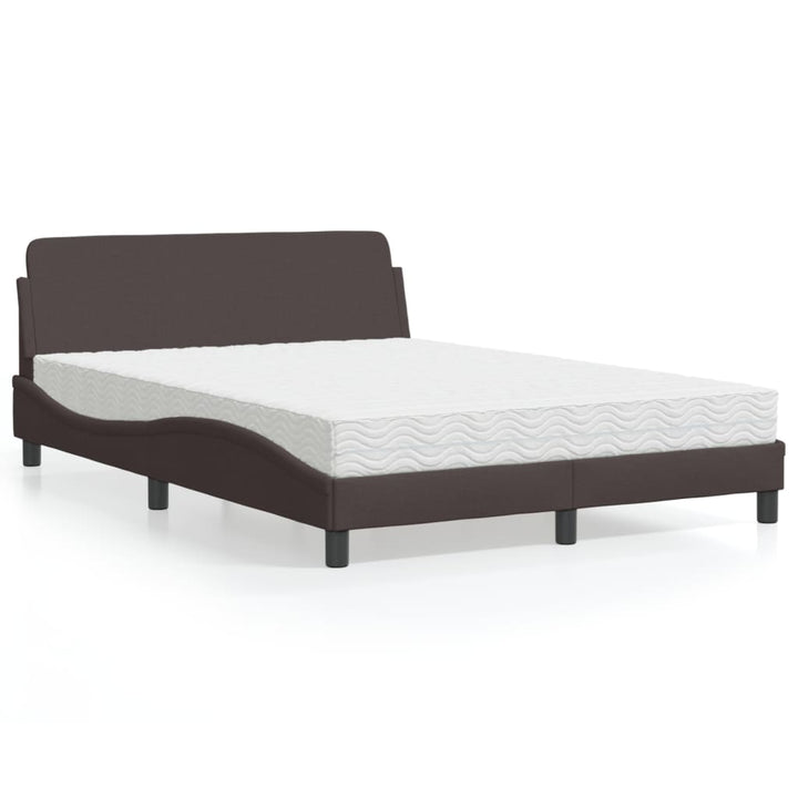 seng med madras Dover 140x190 cm stof mørkebrun