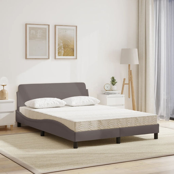 seng med madras Dover 140x190 cm stof gråbrun