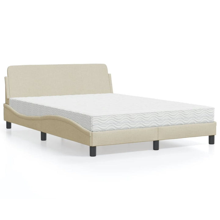 seng med madras Dover 140x190 cm stof cremefarvet