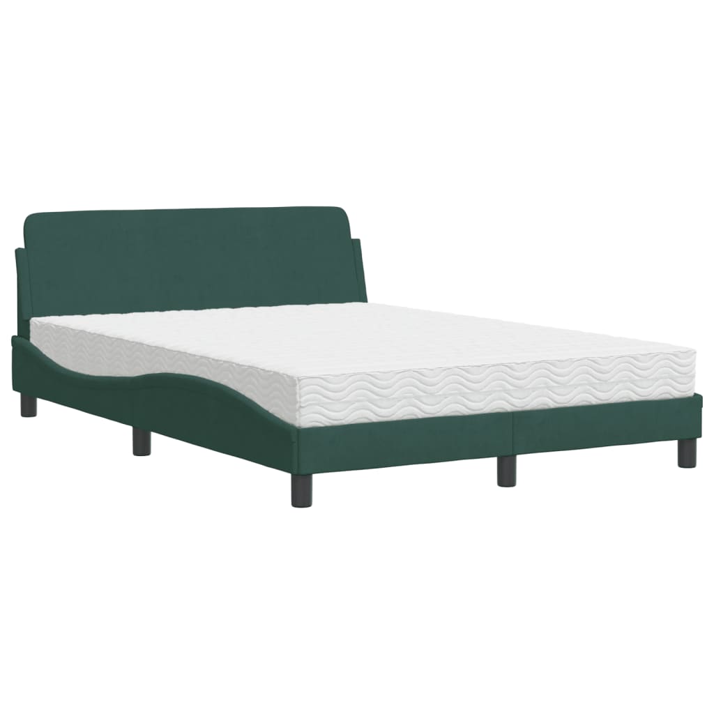 seng med madras Dover 140x190 cm velour mørkegrøn