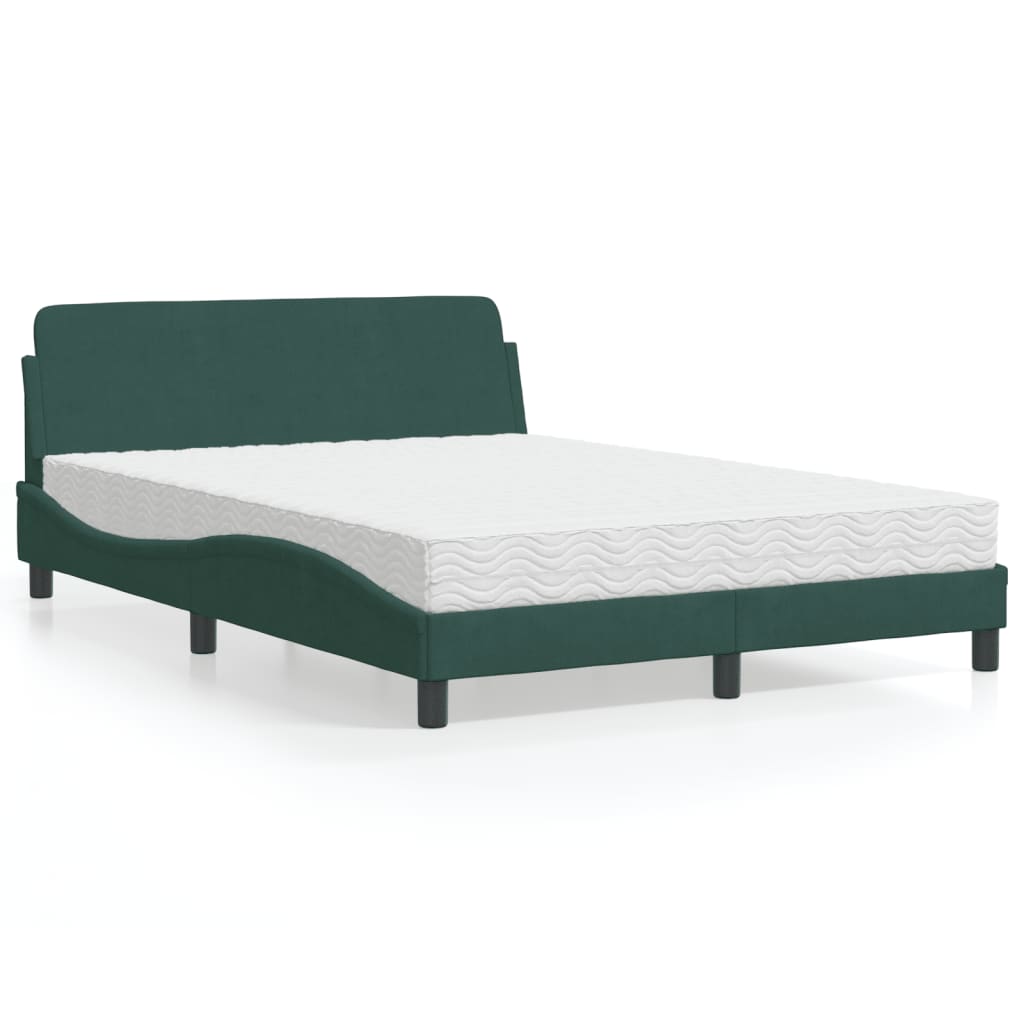 seng med madras Dover 140x190 cm velour mørkegrøn