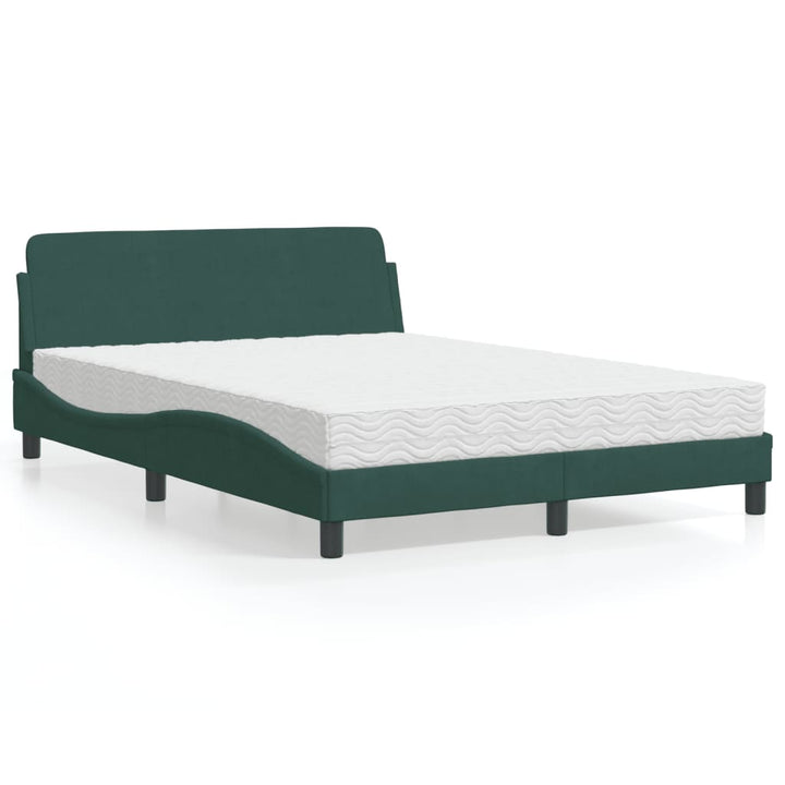 seng med madras Dover 140x190 cm velour mørkegrøn