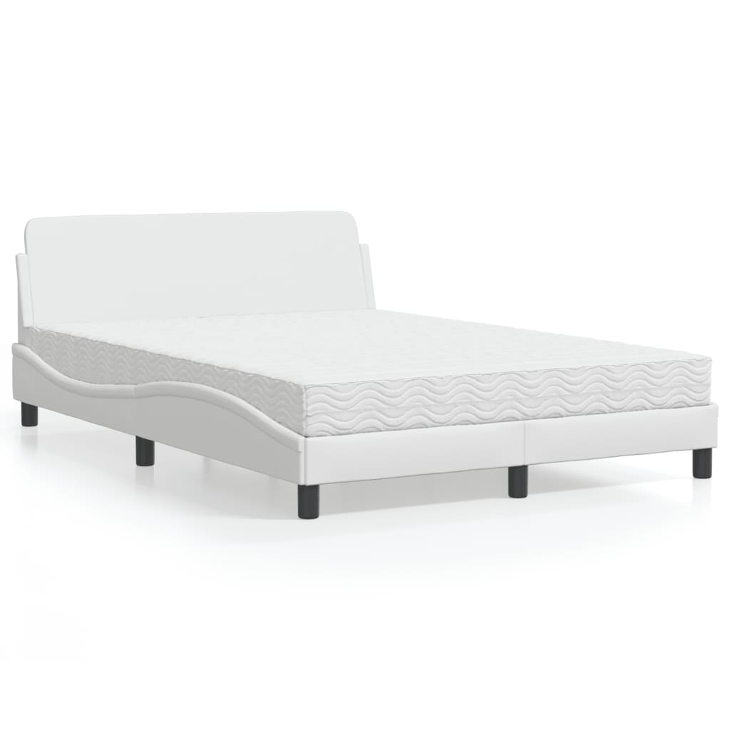 seng med madras Dover 140x190 cm kunstlæder hvid