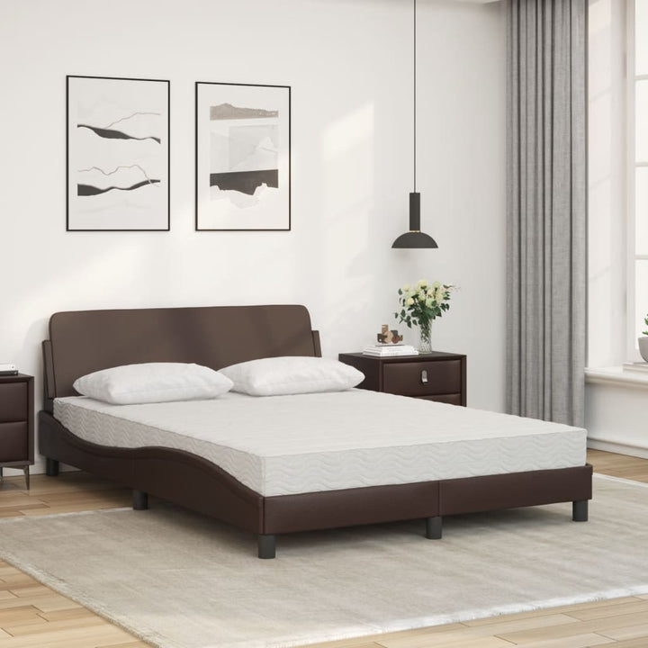 seng med madras Dover 140x190 cm kunstlæder brun