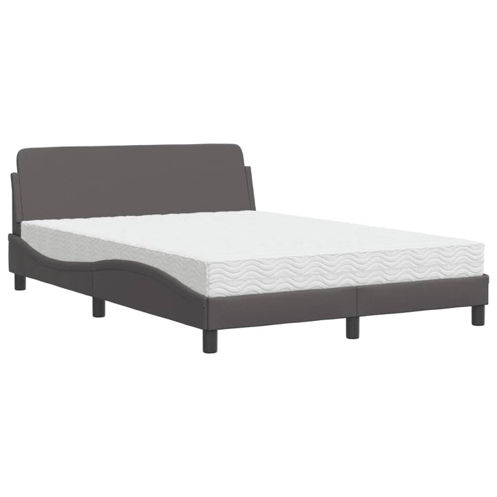 seng med madras Dover 140x190 cm kunstlæder grå