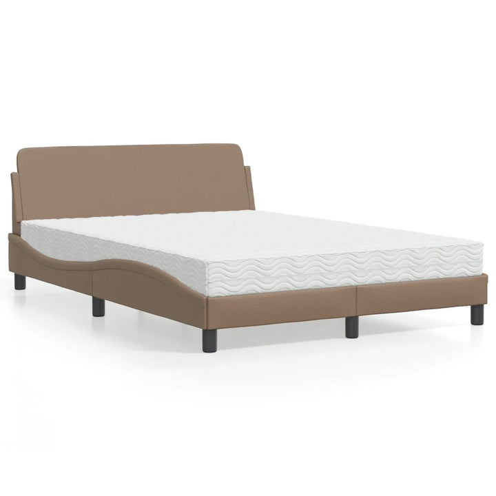 seng med madras Dover 140x190 cm kunstlæder cappuccinofarvet