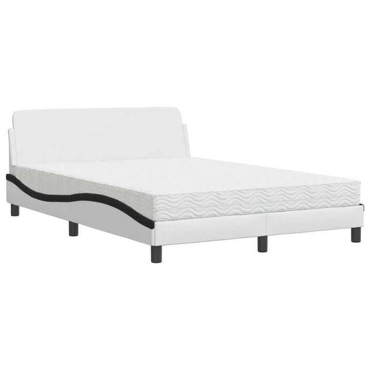 seng med madras Dover 140x190 cm kunstlæder hvid og sort