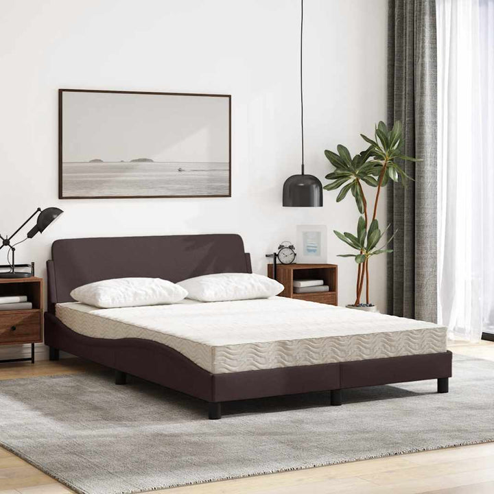 seng med madras Dover 140x200 cm stof mørkebrun