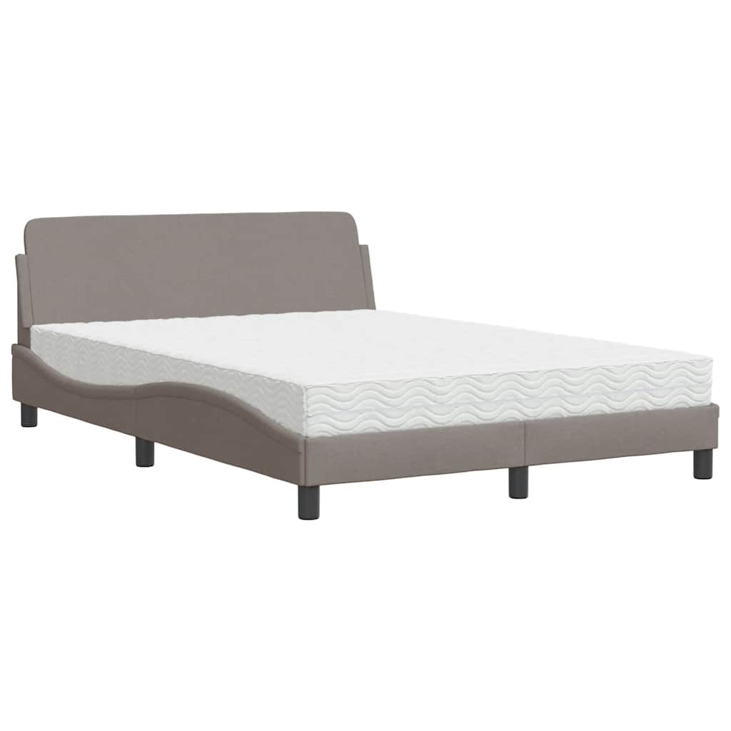 seng med madras Dover 140x200 cm stof gråbrun