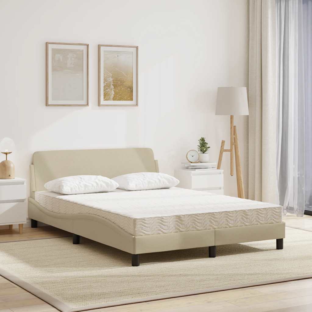 seng med madras Dover 140x200 cm stof cremefarvet