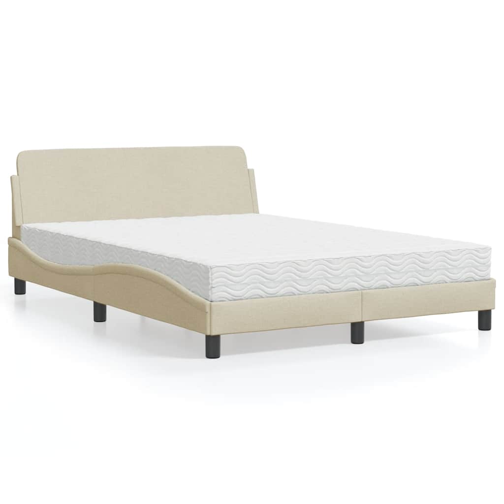 seng med madras Dover 140x200 cm stof cremefarvet