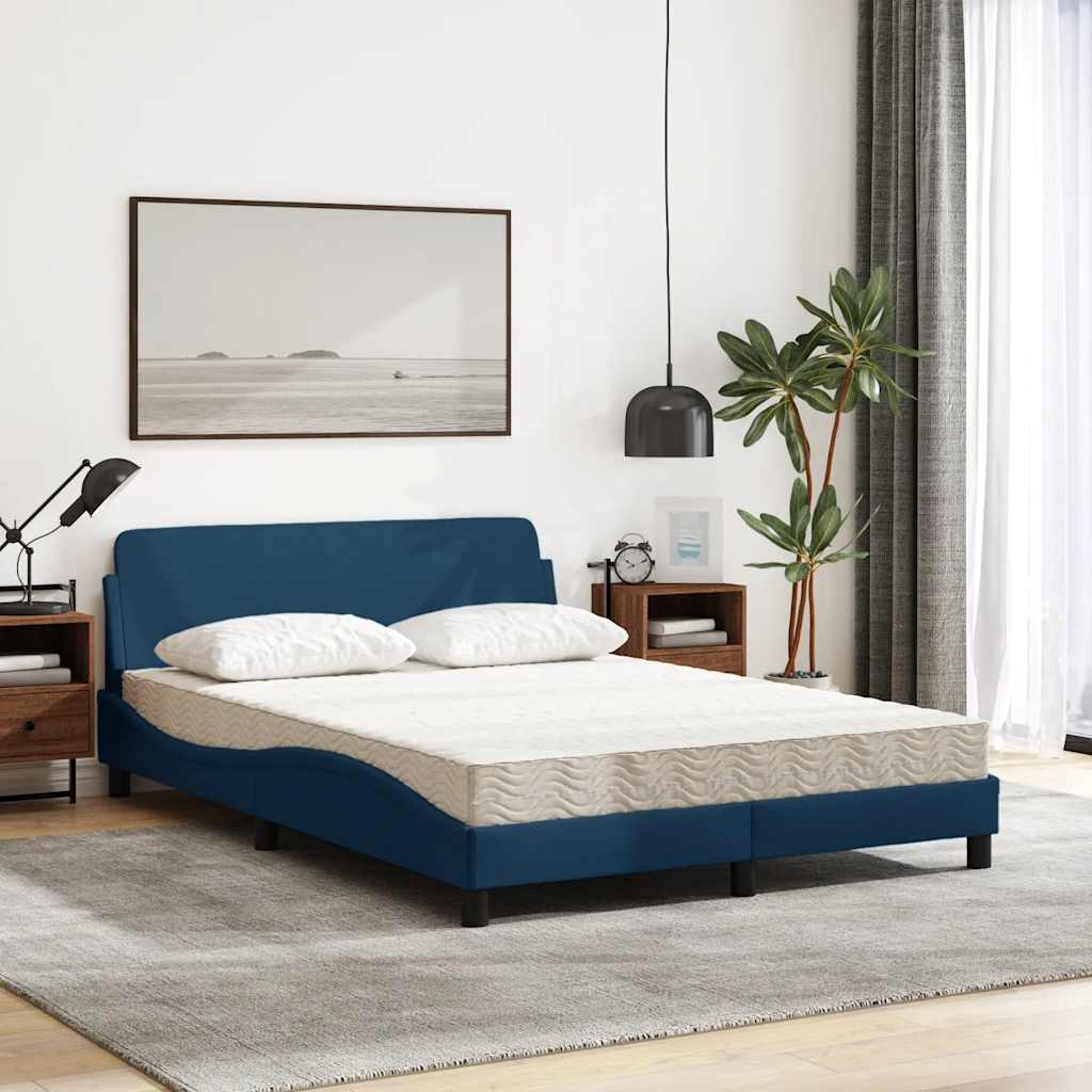 seng med madras Dover 140x200 cm stof blå