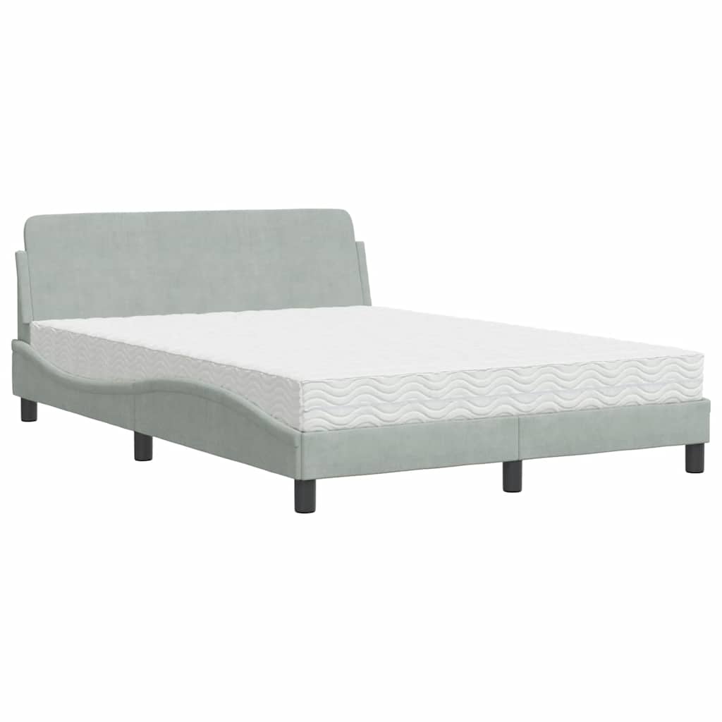 seng med madras Dover 140x200 cm velour lysegrå