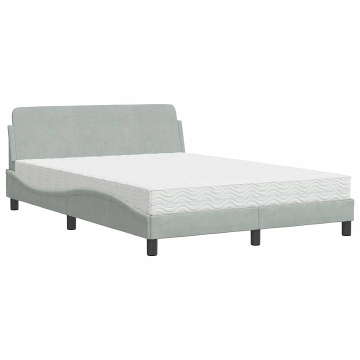 seng med madras Dover 140x200 cm velour lysegrå