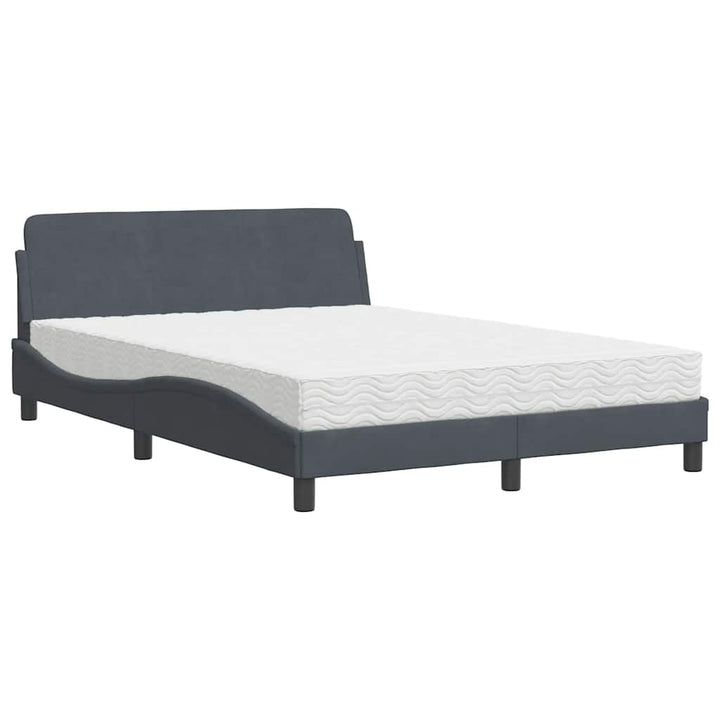 seng med madras Dover 140x200 cm velour mørkegrå