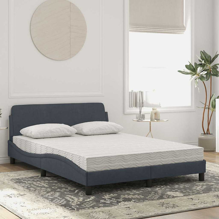 seng med madras Dover 140x200 cm velour mørkegrå