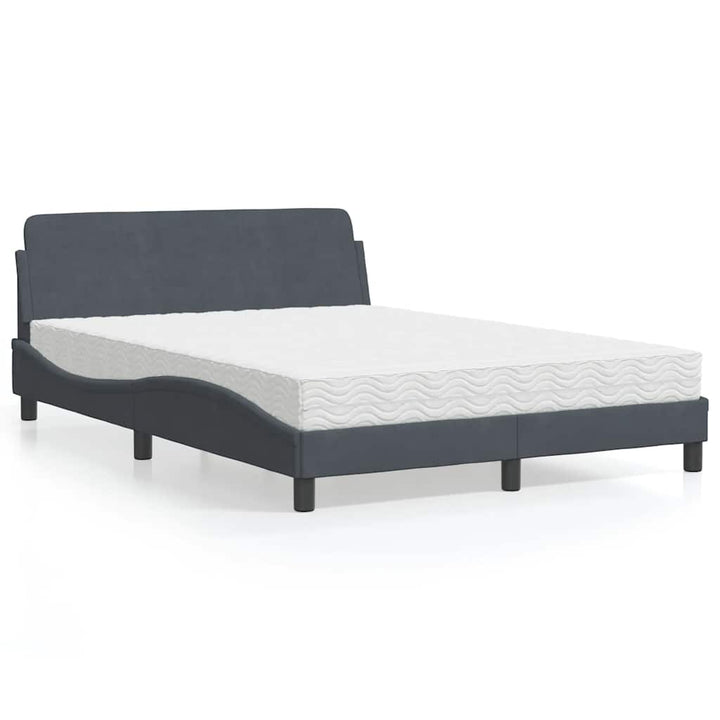 seng med madras Dover 140x200 cm velour mørkegrå