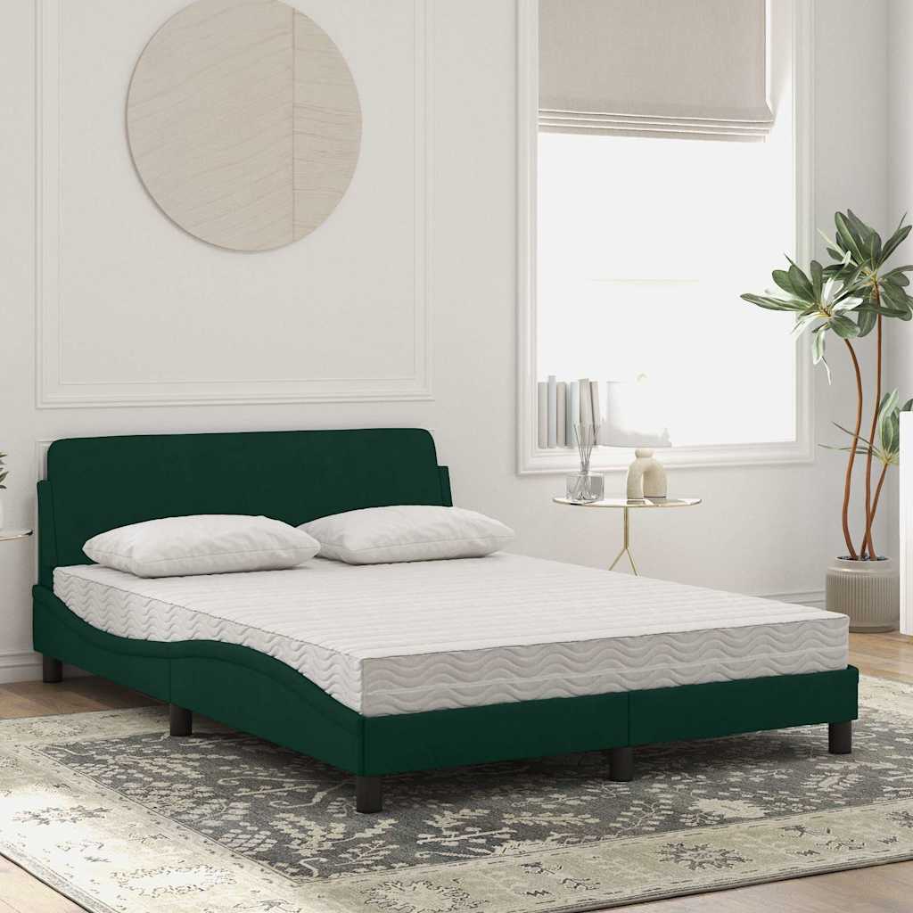 seng med madras Dover 140x200 cm velour mørkegrøn