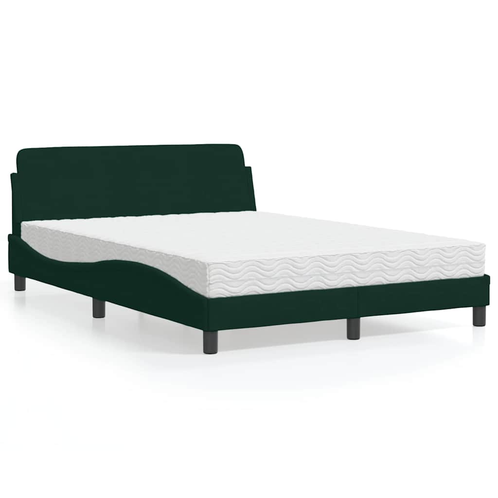 seng med madras Dover 140x200 cm velour mørkegrøn