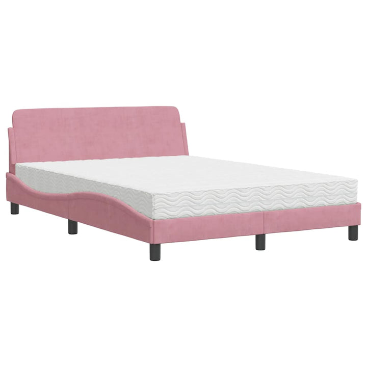 seng med madras Dover 140x200 cm velour lyserød