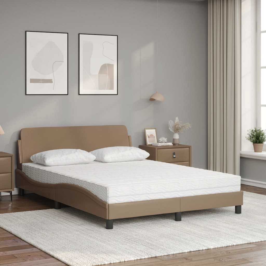 seng med madras Dover 140x200 cm kunstlæder cappuccinofarvet